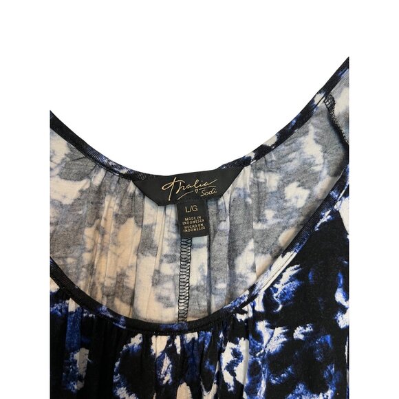 Thalia Sodi Sleeveless Womens Top Large Blue & Black Abstract Print - Picture 5 of 6